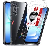 LeYi Cover per Samsung Galaxy A17/ A18 5G con 2 Vetro Temperato (Nero) | Custodia Armor Clear Silicone Morbida Puro Soft TPU Gel Bumper Originale Slim Crystal Antiurto Case per Samsung A 18 / A17