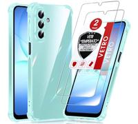 LeYi Cover per Samsung Galaxy A17/ A18 5G con 2 Vetro Temperato (Verde) | Custodia Armor Clear Silicone Morbida Puro Soft TPU Gel Bumper Originale Slim Crystal Antiurto Case per Samsung A 18 / A17