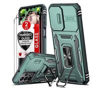 LeYi Cover per Samsung Galaxy A23 5G/4G con Vetro Temperato [2 Pack],Custodia con Protezione Fotocamera [Slidable] Antiurto Grado Militare 360° Anello Supporto TPU Bumper Custodie, Teal
