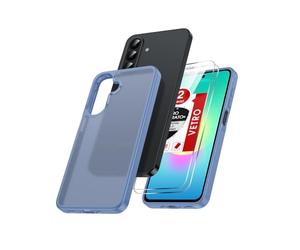 LeYi Cover per Samsung Galaxy A27/A36/A37/A56 5G (Blu Alpino) | Custodia con 2 Vetro Temperato Traslucida Opaca Anti-Impronte Resistente Antigraffi TPU Antiurto Protettiva Case