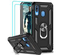 LeYi Cover per Samsung Galaxy A40 [2 pezzi di schermo in vetro temperato] anello di supporto, militare, doppio strato, rinforzato, difesa, bumper in silicone antiurto, armatura di protezione per