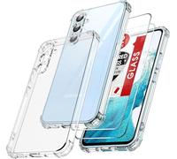 LeYi Cover per Samsung Galaxy A54 5G con 2 Vetro Temperato, Custodia Armor Trasparente Silicone Morbida Puro Soft TPU Gel Bumper Originale Slim Crystal Antiurto Case per Telefono Samsung A 54 5G