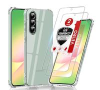 LeYi Cover per Samsung Galaxy A56 5G con 2 Vetro Temperato, Custodia Armor Trasparente Silicone Morbida Puro Soft TPU Gel Bumper Originale Slim Crystal Antiurto Case per Telefono Samsung A 56 5G