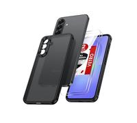 LeYi Cover per Samsung Galaxy A56 5G con 2 Vetro Temperato, Custodia per A 56 Protezione Fotocamera Traslucida Opaca Anti-Impronte Resistente ai Graffi Paraurti in TPU Antiurto Protettiva Case, Nero