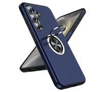 LeYi Cover per Samsung Galaxy S25 con 360°Militare Anello Supporto e Protezione Fotocamera, Custodia Antiurto Sottile Dura Robusta TPU Silicone Bumper Case Custodie Samsung S25, Blu