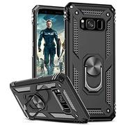 LeYi Cover per Samsung Galaxy S8 Plus Custodia, 360° Girevole Regolabile Ring Armor Bumper TPU Case Magnetica Supporto Smartphone Silicone Custodie per Samsung Galaxy S8 Plus/S8+ Case Nero