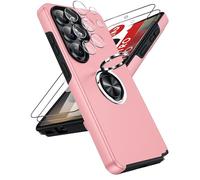 LeYi Cover per Samsung S26 Ultra con 2 Vetri Temperati - Custodia TPU+PC con Anello Girevole 360°, Protezione Militare Antiscivolo per Galaxy S26 Ultra, Rosa