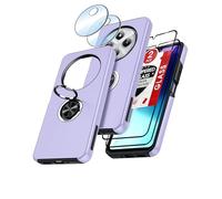 LeYi Cover per Xiao Redmi 14C 4G/Poco C75 con [2 Pack] Vetro Temperato e Protezione Fotocamera, Custodia Antiurto Militare 360°Anello Supporto TPU Silicone Bumper Xiao Redmi 14 C Case, Viola