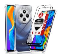 LeYi Cover per Xiaomi Redmi 14C/14 C/A4 4G/5G, Xiaomi Poco C75 4G,Custodia con 2 Vetro Temperato Trasparente Silicone Puro TPU Gel Originale Slim Crystal Antiurto Case con Angoli Rinforzati