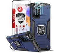 LeYi Cover per Xiaomi Redmi Note 11 Pro 4G/5G con Vetro Temperato e Pellicola Fotocamera [2 Pezzi], 360° Anello Supporto TPU Bumper Antiurto e PC Armour Anti Graffio Resistente Custodia Blu