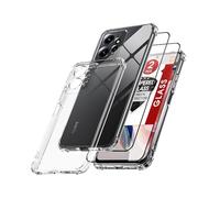 LeYi Cover per Xiaomi Redmi Note 12 4G con 2 Vetro Temperato, Custodia Armor Trasparente Silicone Morbida Puro Soft TPU Gel Bumper Originale Slim Crystal Antiurto Case per Telefono Redmi Note 12 4G