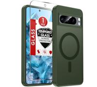 LeYi Custodia per telefono Google-Pixel-8-Pro: Mag-Safe Fit con pellicola | Custodia magnetica Googlepixel 8pro antiurto, opaca satinata traslucida protettiva Funda para Pixel 8 Pro Case, verde salvia
