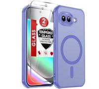 LeYi Custodia per telefono Google Pixel-9A: custodia Pixel 9A con pellicola protettiva, [Mag-Safe Fit] opaca traslucida morbida al tatto e corpo intero antiurto per custodia per telefono Pixel 9A, blu