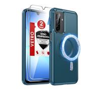 LeYi Magnetica Cover per Samsung Galaxy A17/A26/A16 5G con 2 Vetro Temperato, [Compatibile con MagSafe] Custodia Protezione Anti-Impronte Resistente Antigraffi TPU Bumper Antiurto Protettiva Case, Blu