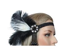 LEYILE 1920s Blingbling fascia per le donne flapper copricapo copricapo per festa festa elegante piuma glitter fasce