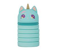 LEYILE Penna retrattile borsa impermeabile in silicone penna per caso grande capacità penna box portapenne per bambino studente scuola H, Blu