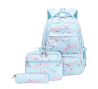 LEYILE Set di 3 zaini per la scuola con borsa per il pranzo e astuccio per matite, borsa per libri di grande capacità, zaino casual per studenti