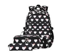 LEYILE Set di 3 zaini per la scuola per ragazze con borsa per il pranzo e astuccio, borsa per libri, zaino casual per studenti elementari