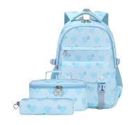 LEYILE Set di 3 zaini per la scuola per ragazze con borsa per il pranzo e astuccio, borsa per libri, zaino casual per studenti elementari