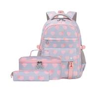 LEYILE Set di 3 zaini per la scuola per ragazze con borsa per il pranzo e astuccio, borsa per libri, zaino casual per studenti elementari