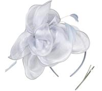 LEYILE TeaParty Fascinator fascia per capelli francese clip per capelli per le donne organza fiore copricapo elegante chiesa fascia