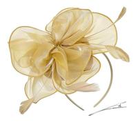 LEYILE TeaParty Fascinator fascia per capelli francese clip per capelli per le donne organza fiore copricapo elegante chiesa fascia