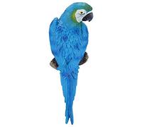 Leylor Pappagallo in Resina, Decorazione Di Uccelli Realistici E Modello Di Pappagallo Giocattolo, Scultura Da Giardino per La Decorazione Della Casa, Oggetti Di Scena per La Fotografia (Blu Sinistra)