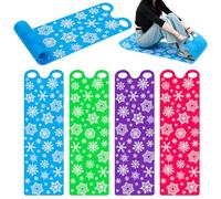 Leyndo 4 pezzi 137,2 cm grande slitta neve per adulti fiocco di neve Slider Mat slittino attrezzature da neve tappeto leggero roll up snowboard per Natale inverno sci giochi all'aperto