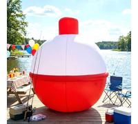 Leyndo Decorazioni gonfiabili a LED da 1,5 m giganti da pesca gonfiabili all'aperto rosse bianche decorazioni per pescatori sul ghiaccio decorazione per feste di compleanno cortile piscina forniture