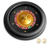 Leyndo Set di ruote professionali per roulette da 45,7 cm, in ABS, per roulette da casinò, con layout a doppio zero, con 2 palline da roulette, per giocare a casa o per uso professionale