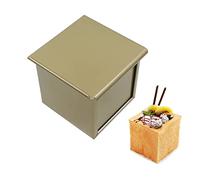 leyomgamz Stampo Pane Cassetta con Coperchio - 10 x 10 cm pagnotta Toast, Antiaderente teglia Alluminio Toast Pagnotta Pasta, Teglia Pane, Scorrevole, Teglie Forno Torta e Produzione Tostato