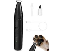 LEYOUFU Tagliacapelli per cani a 2 velocità a basso rumore per cani, kit di toelettatura ricaricabile senza fili per cani di piccola taglierina per zampe, occhi, orecchie, viso, groppa (nero)