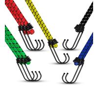 Leyrens Corde Elastiche con Gancio, Set da 12 Corda Elastica Resistente Gancio Elastico, corde Bungie Multi, 5 Lunghezze, per Teloni, Portapacchi, Campeggio, Giardinaggio, Auto e Bici