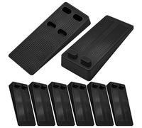 Leyrens Fermaporta in Gomma, 8 Pezzi Nero Fermaporta a Pavimento Regolabile in Altezza, Antiscivolo Antigraffio, Fermaporte Impilabile, per Fissare Tutte le Porte in Cucina, Ufficio, Porta D'ingresso