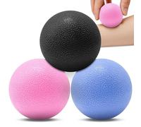 Leyrens Palline Massaggio 6cm, set di 3 palle piedi lacrosse triggerpoint diversi gradi di durezz, per massaggio profondo dei tessuti, allevia la tensione, Decontratturanti per Schiena,Spalle e Collo