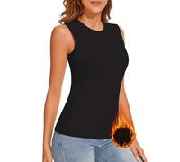 LEYSHE Intimo Termico Donna Invernale Maglia Termica Donna Collo Tondo Maglie Termiche Donna Sottogiacca Donna Canotta Donna Classica Lupetto Donna,Nero,L