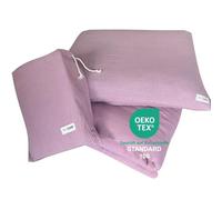 LeySi Biancheria da letto 135 x 200 cm, doppia mussola, 100% cotone, anallergica, traspirante, certificato Öko-TEX 100, da sogno, morbido, con chiusura lampo nascosta, set da 2 pezzi