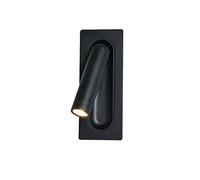 LEYWHEF LED Recessed With Hidden Switch/Adjustable Lamphead, Hotel Bed Wall Light, 350° Rotatable 90° Foldable.(Svart)