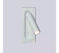 LEYWHEF LED Recessed With Hidden Switch/Adjustable Lamphead, Hotel Bed Wall Light, 350° Rotatable 90° Foldable.(Blanc)