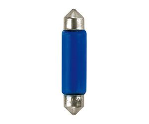 LEZ0 12V Blue Dyed Glass Lampada Siluro - 11X44 Mm - 15W - Sv8 5-8 - 2 Pz - D/Bl