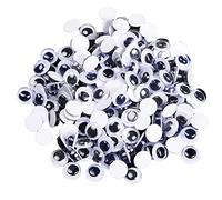 Lezevn 600 occhi rotondi che si muovono con occhi finti autoadesivi (0,5 cm) - nero, trasparente - cromati - cartoni animati - adesivi per interni