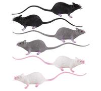 Lezevn 6pcs topo finto topo finto scherzo giocattolo realistico terrore mouse di plastica per il pesce d'aprile giorno scherzo Halloween forniture per feste