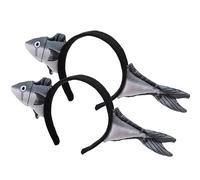 Lezevn Cerchietto per capelli a forma di pesce in peluche, 2 pezzi, per Halloween, feste in costume