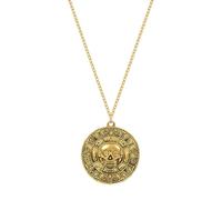 Lezevn Collana dorata con ciondolo a forma di teschio, ciondolo a forma di moneta, per travestimenti e accessori