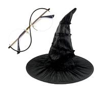 Lezevn Costume da strega Elphaba con occhiali da strega, per adulti, 2 pezzi, per Halloween, Giornata mondiale del libro