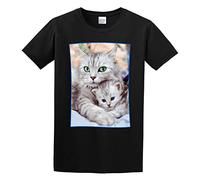 LEZHONGQIU Keith Kimberlin Momma And Kitten Men's T-Shirt Unisex Black Men Tees S