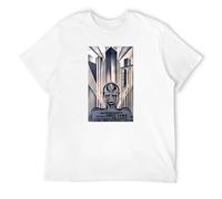 LEZHONGQIU Metropolis Fritz Lang Movie Robot Science Film Men's T-Shirt Unisex White Men Tees 3XL