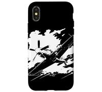 Lezioni di volo con schizzi di aerei a elica Custodia per iPhone X/XS