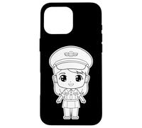 Lezioni di volo della ragazza pilota cartone animato Custodia per iPhone 16 Pro Max