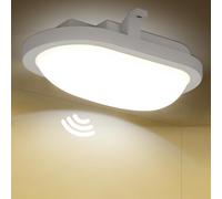 LEZOE Plafoniera LED con rilevatore di movimento 18W, 2200LM 120lm/W, Radar IP54 Lampada da soffitto con sensore di movimento, 4000K per bagno, magazzini, garage, scale, cantina, corridoio, balcone